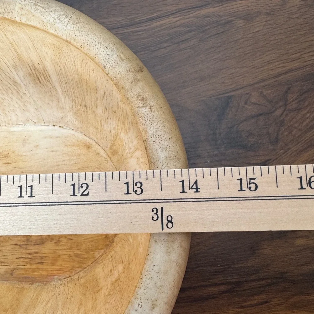 Pottery Barn Wooden Dough Bowl Oval Rustic Farmhouse Centerpiece Large 14.5 Inch